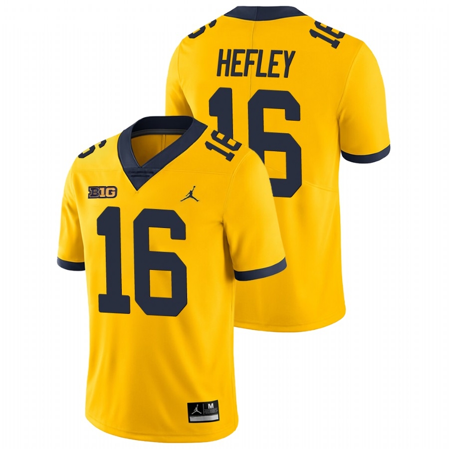 Michigan Wolverines Men's NCAA Ren Hefley #16 Yellow Game College Football Jersey UKX4349XU